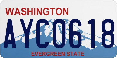 WA license plate AYC0618