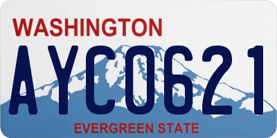 WA license plate AYC0621
