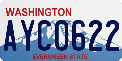WA license plate AYC0622