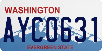 WA license plate AYC0631