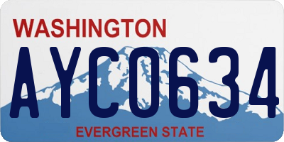 WA license plate AYC0634