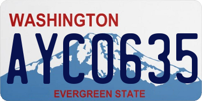 WA license plate AYC0635