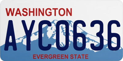 WA license plate AYC0636