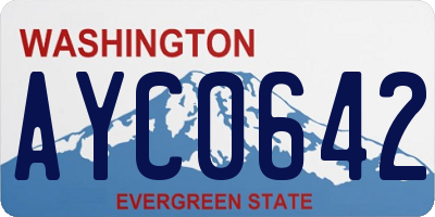 WA license plate AYC0642