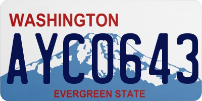WA license plate AYC0643