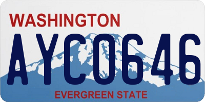 WA license plate AYC0646