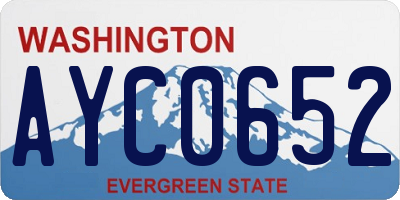 WA license plate AYC0652