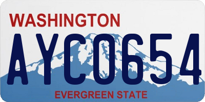 WA license plate AYC0654