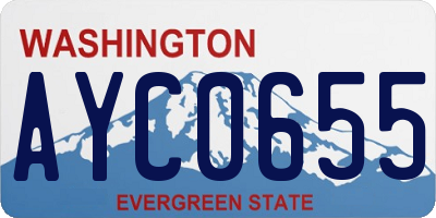WA license plate AYC0655