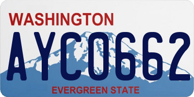 WA license plate AYC0662