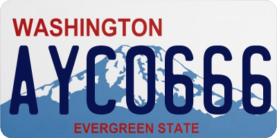 WA license plate AYC0666