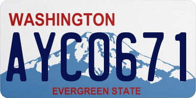 WA license plate AYC0671
