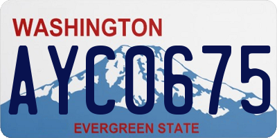 WA license plate AYC0675