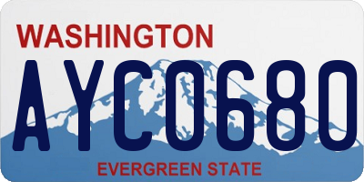 WA license plate AYC0680