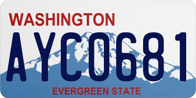 WA license plate AYC0681
