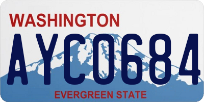 WA license plate AYC0684