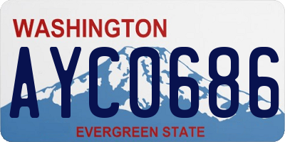 WA license plate AYC0686
