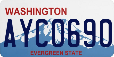 WA license plate AYC0690