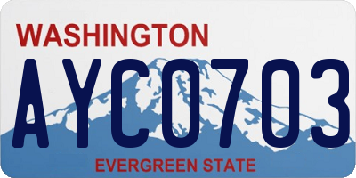 WA license plate AYC0703