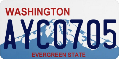 WA license plate AYC0705