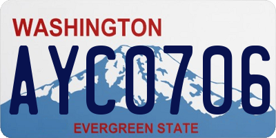WA license plate AYC0706