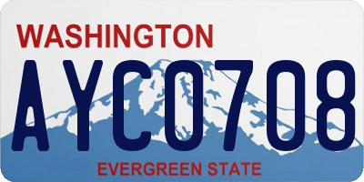 WA license plate AYC0708