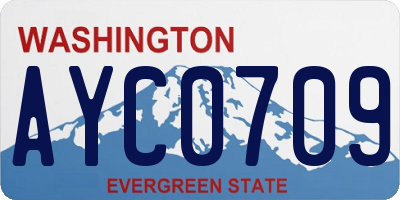 WA license plate AYC0709