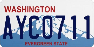WA license plate AYC0711