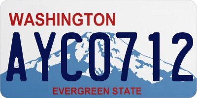 WA license plate AYC0712