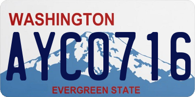 WA license plate AYC0716