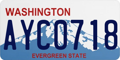 WA license plate AYC0718