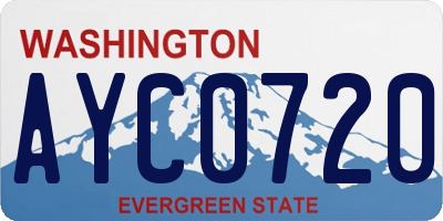WA license plate AYC0720