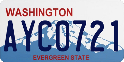 WA license plate AYC0721