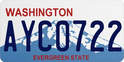 WA license plate AYC0722