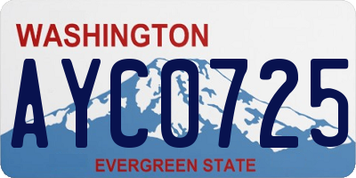 WA license plate AYC0725