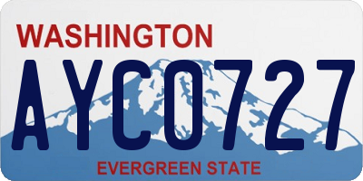 WA license plate AYC0727