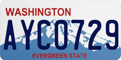 WA license plate AYC0729