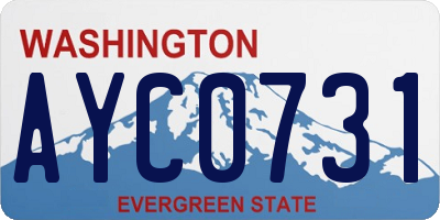WA license plate AYC0731