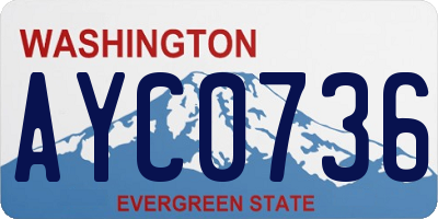WA license plate AYC0736