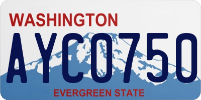 WA license plate AYC0750