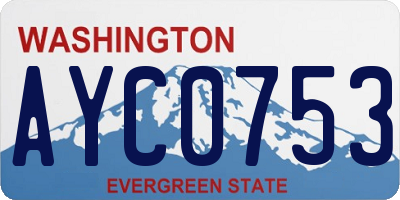 WA license plate AYC0753