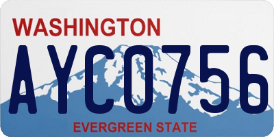 WA license plate AYC0756