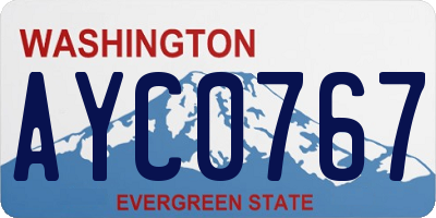 WA license plate AYC0767