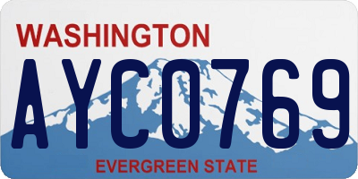 WA license plate AYC0769
