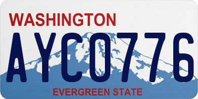 WA license plate AYC0776