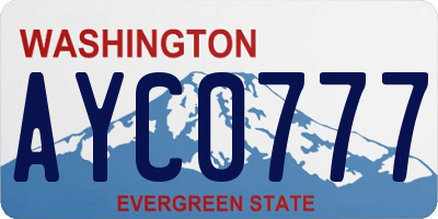 WA license plate AYC0777