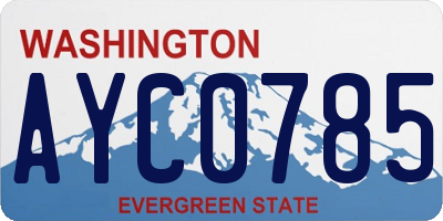 WA license plate AYC0785