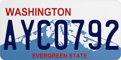 WA license plate AYC0792
