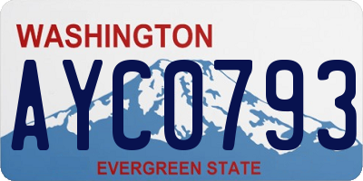 WA license plate AYC0793