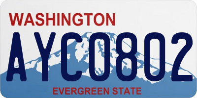 WA license plate AYC0802